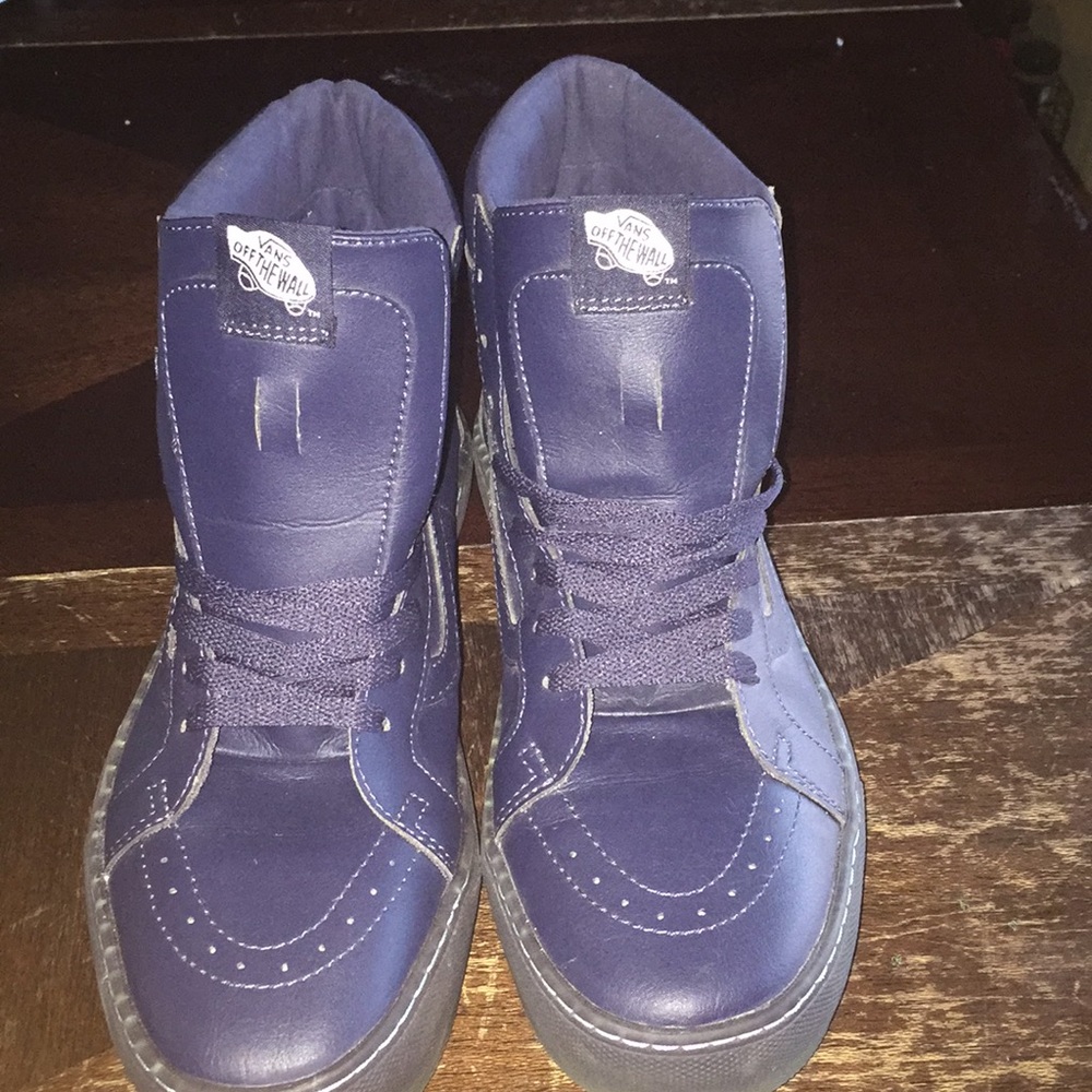Navy Blue Sk8 hi leather vans